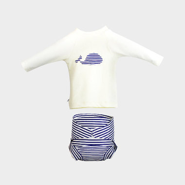 Camiseta anti UV + Pañal de natación - Marinero