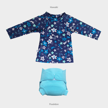 Camiseta anti UV Hawaiki + Pañal de natación Poséidon